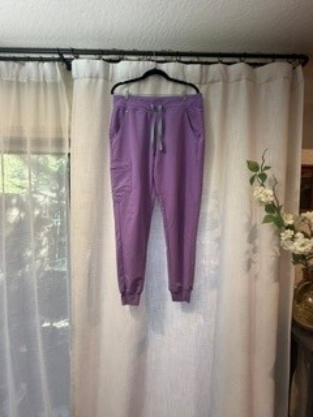 purple FIGS scrub pant